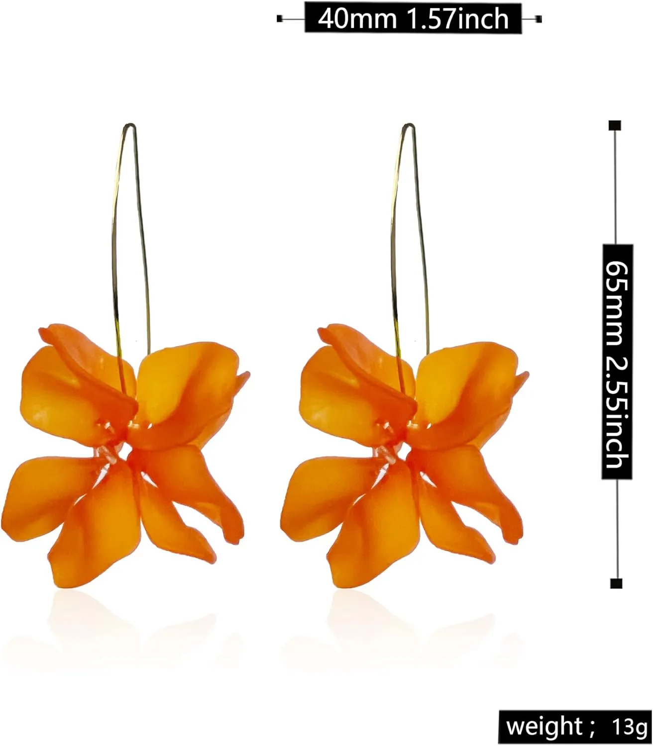 Boho Flower Floral Petal Earrings Flower Hoop Acrylic Dangle Earrings for Women Christmas Valentines Mothers Day Birthday Gifts for Her Women Mom Wife Sister