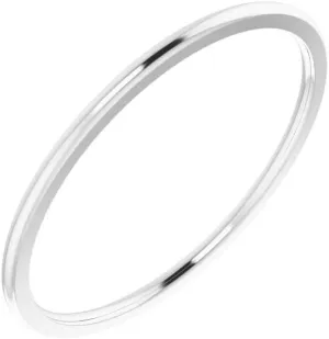 Bonyak Jewelry Platinum 1mm Half Round Comfort Fit Band Unique, Size 5