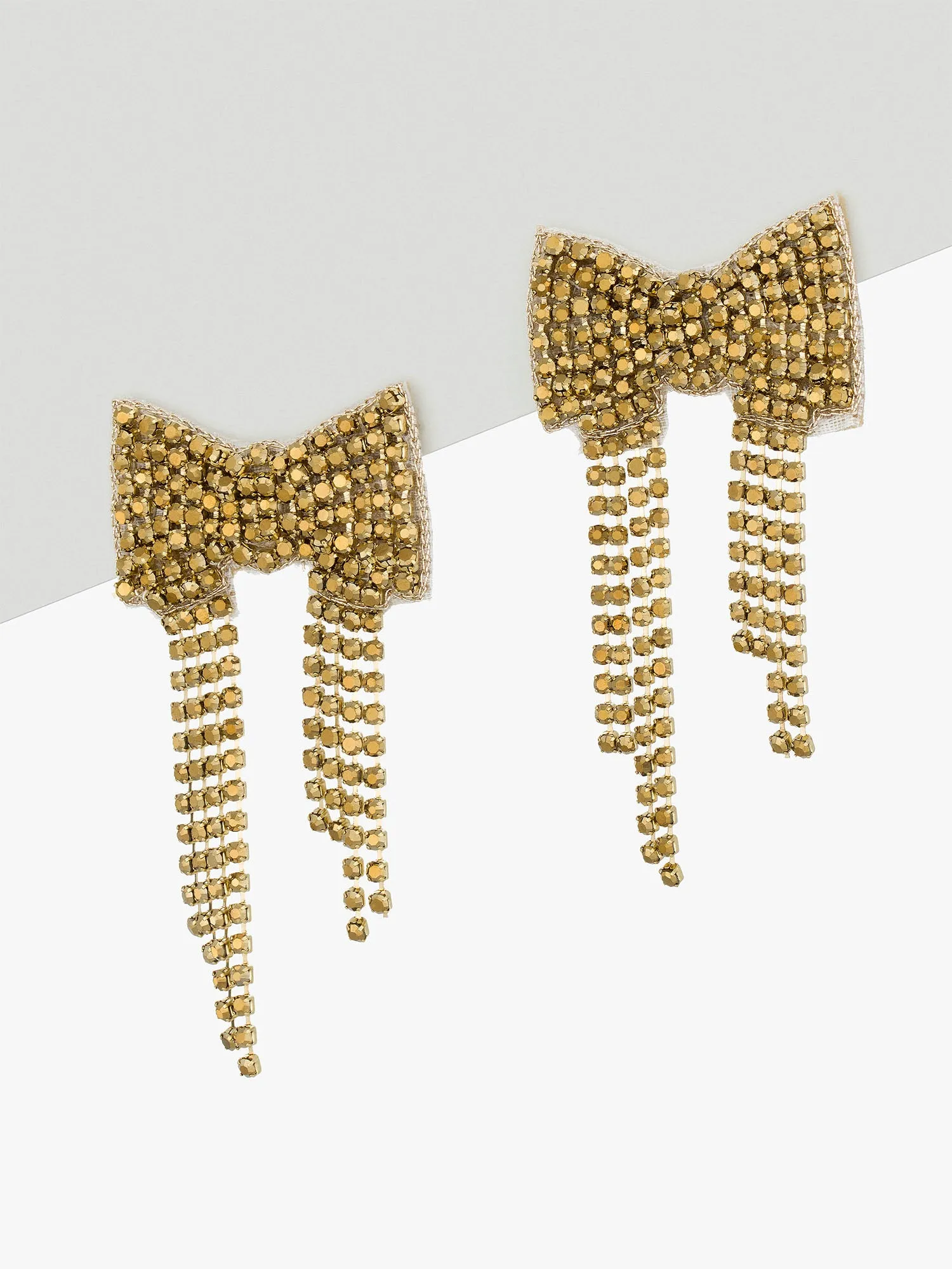 Bow Pave Drop Earrings