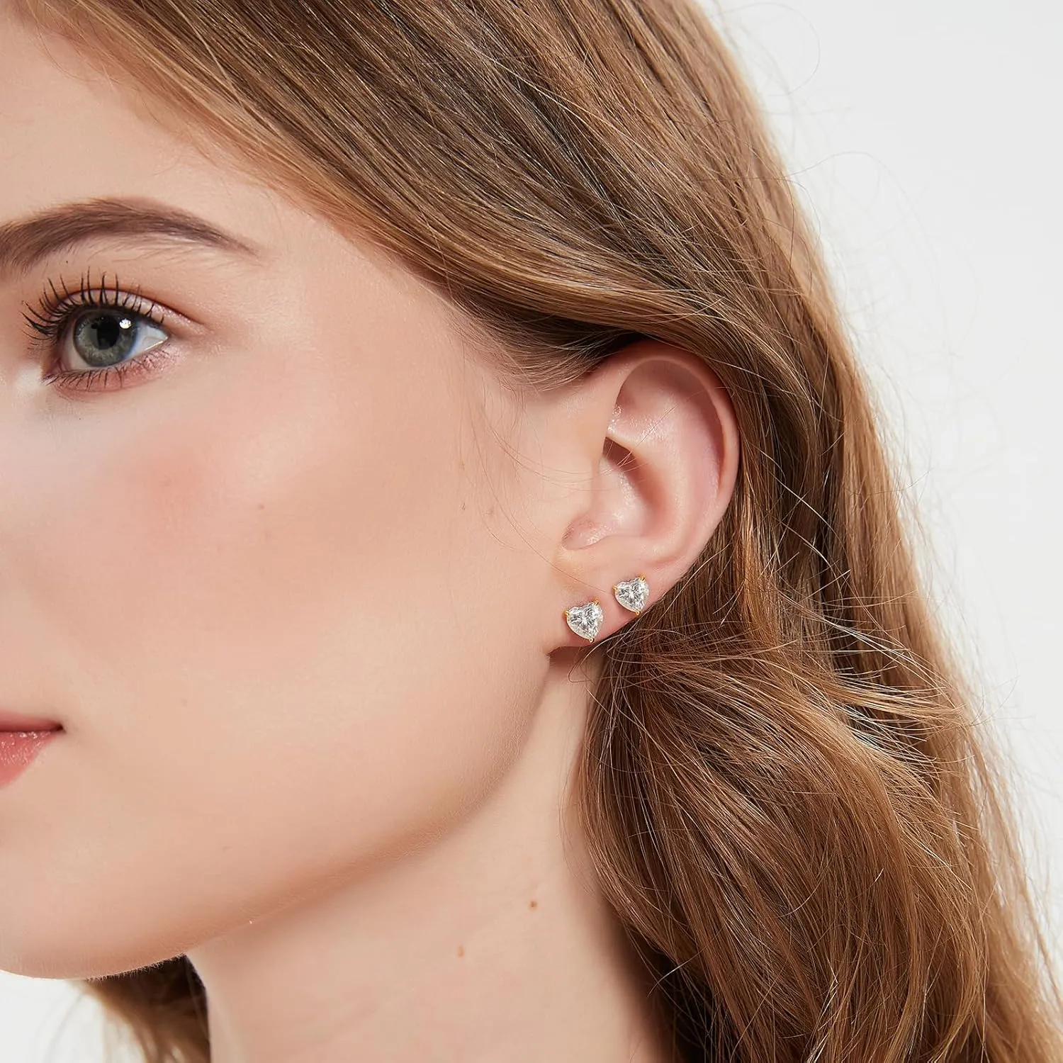 BREN Moissanite Earrings - 0.6ct-4ct D Color Lab Created Imitation Diamond Earrings Studs Handmade 925 Sterling Silver Earrings Solitaire Moissanite Stud Earrings for Women Christmas Gifts