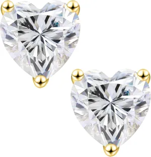 BREN Moissanite Earrings - 0.6ct-4ct D Color Lab Created Imitation Diamond Earrings Studs Handmade 925 Sterling Silver Earrings Solitaire Moissanite Stud Earrings for Women Christmas Gifts