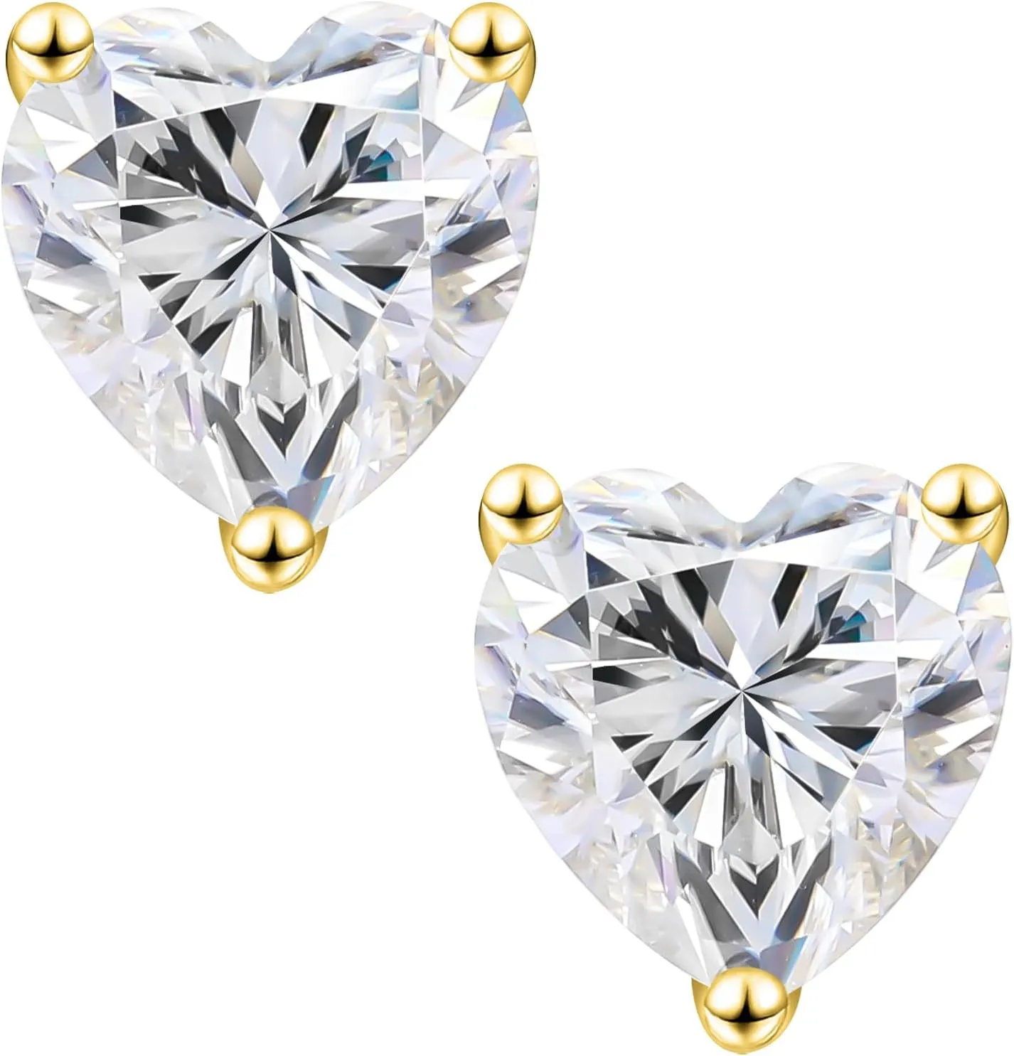 BREN Moissanite Earrings - 0.6ct-4ct D Color Lab Created Imitation Diamond Earrings Studs Handmade 925 Sterling Silver Earrings Solitaire Moissanite Stud Earrings for Women Christmas Gifts