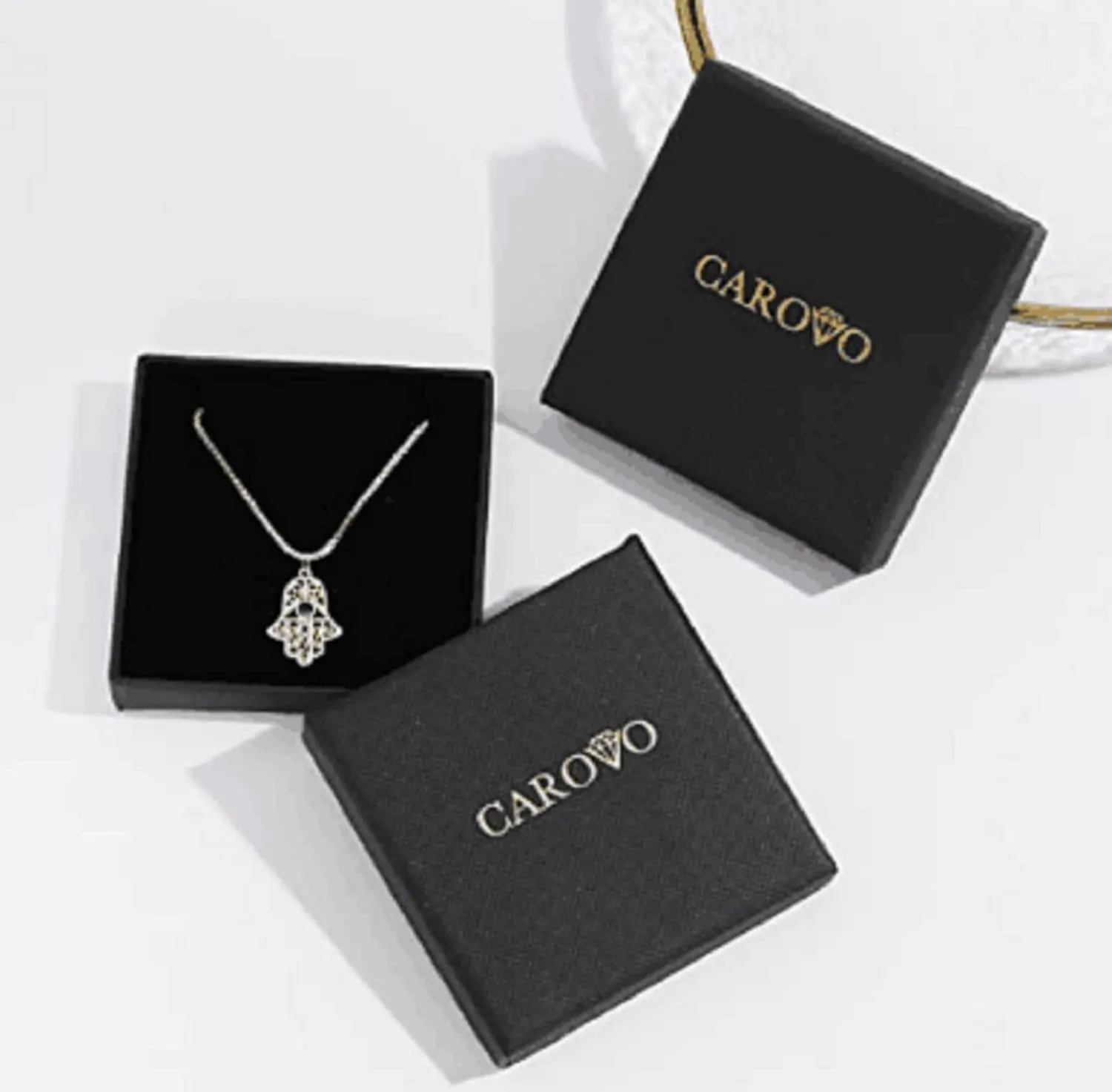 CAROVO CZ Solitaire Choker Pendant Necklace for Women Dainty Cubic Zirconia Necklace 14K Gold Planted Diamond Solitaire Choker Chain Pendant Necklace for Women
