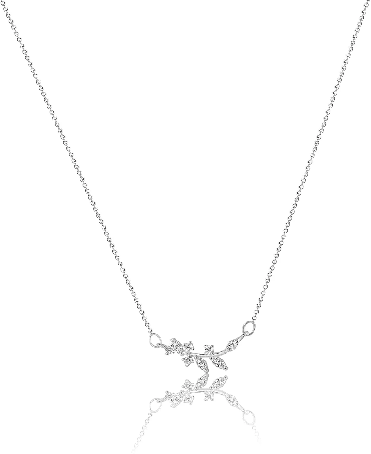 CAROVO CZ Solitaire Choker Pendant Necklace for Women Dainty Cubic Zirconia Necklace 14K Gold Planted Diamond Solitaire Choker Chain Pendant Necklace for Women