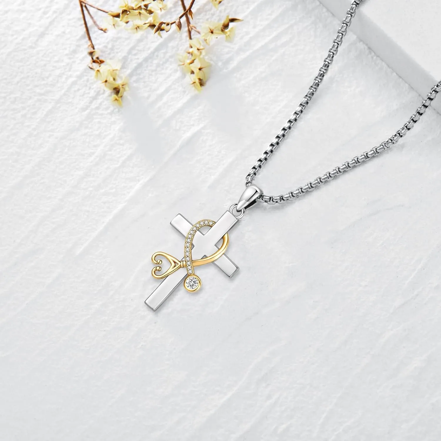 Celtic Cross Tree of Life Necklace for Women Sterling Silver Thor Hammer Tree of Life Pendant Irish Knot Cross Amulet Tree of Life Jewelry