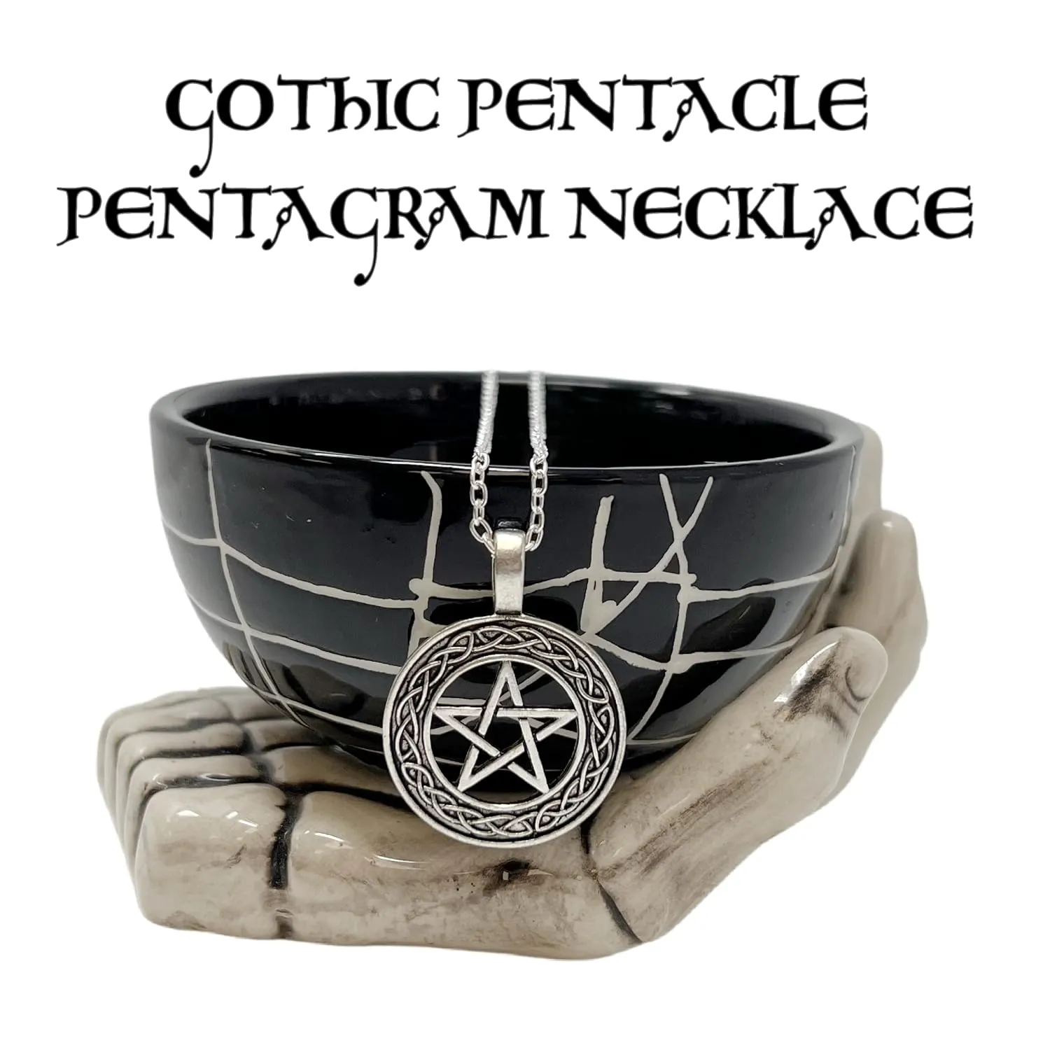 Celtic Protection Star Necklace Magic Healing Wicca Pagan Witch Amulet Pentagram Silver Pentacle Jewelry Charm for Women