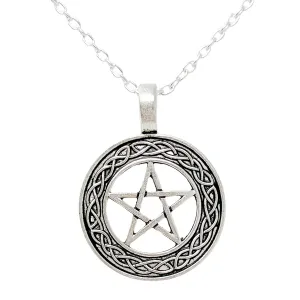 Celtic Protection Star Necklace Magic Healing Wicca Pagan Witch Amulet Pentagram Silver Pentacle Jewelry Charm for Women