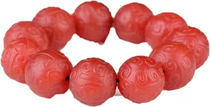 Chalcedony Brazilian Red Onyx South Red Bracelet Men and Women Couples Reverse Bracelet Single Circle Buddhist Bead Chain