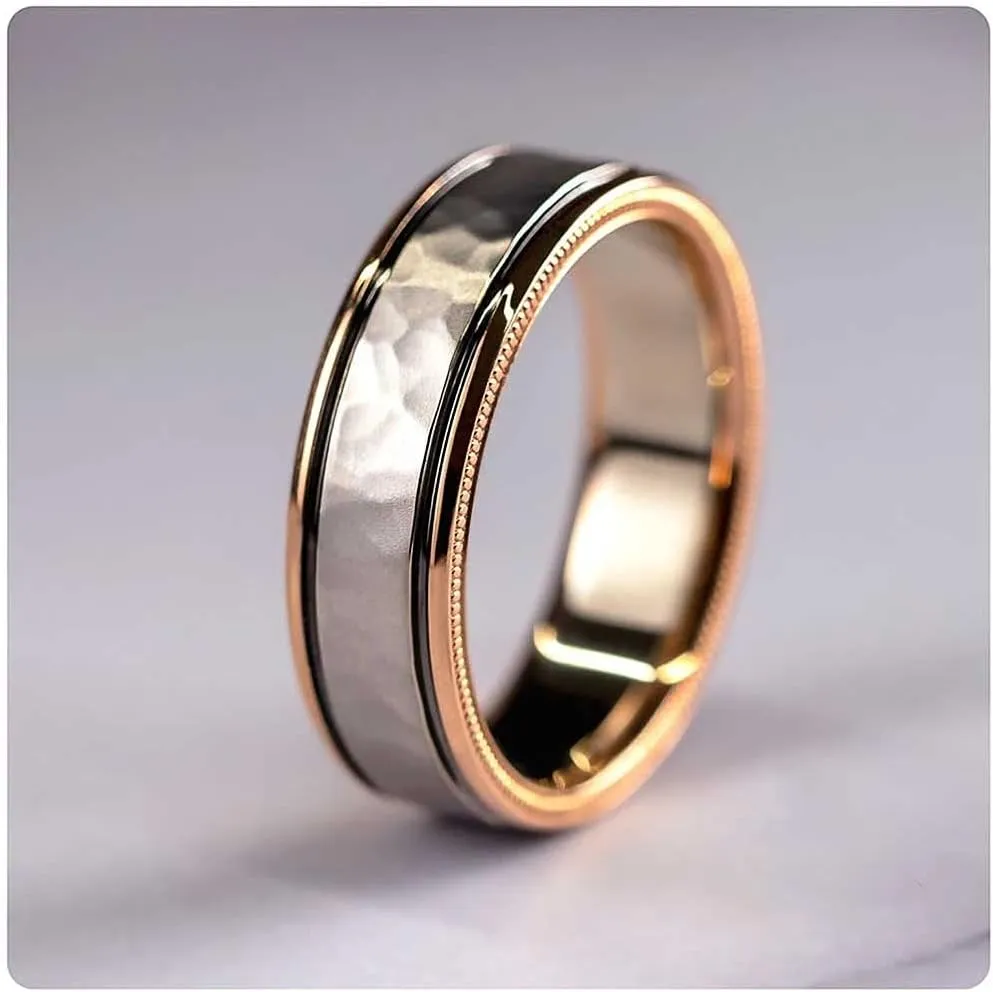 Charm Couple Rings Men Stainless Steel Rings Rhinestones Zircon Women Wedding Band Rings Set Valentine Day Jewelry AM69A (Male-10)