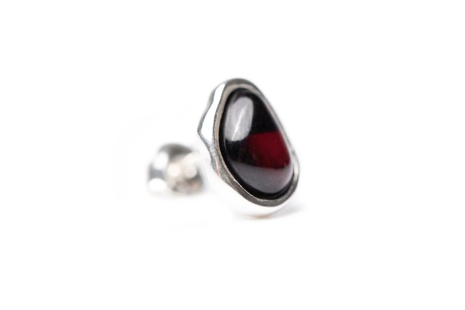 Cherry Amber ELEMENTS Stud Earrings - Modern Baltic Beauty Jewelry