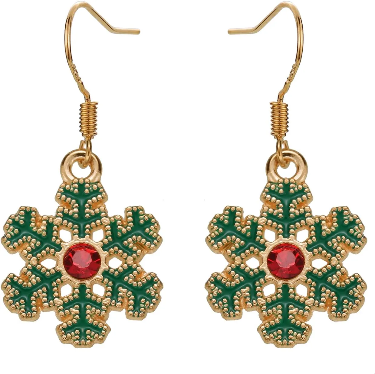 Christmas Snowflower Earrings for Women Girls,Winter Party Pierced Dangle Hoop Earrings Christmas Jewelry Gift
