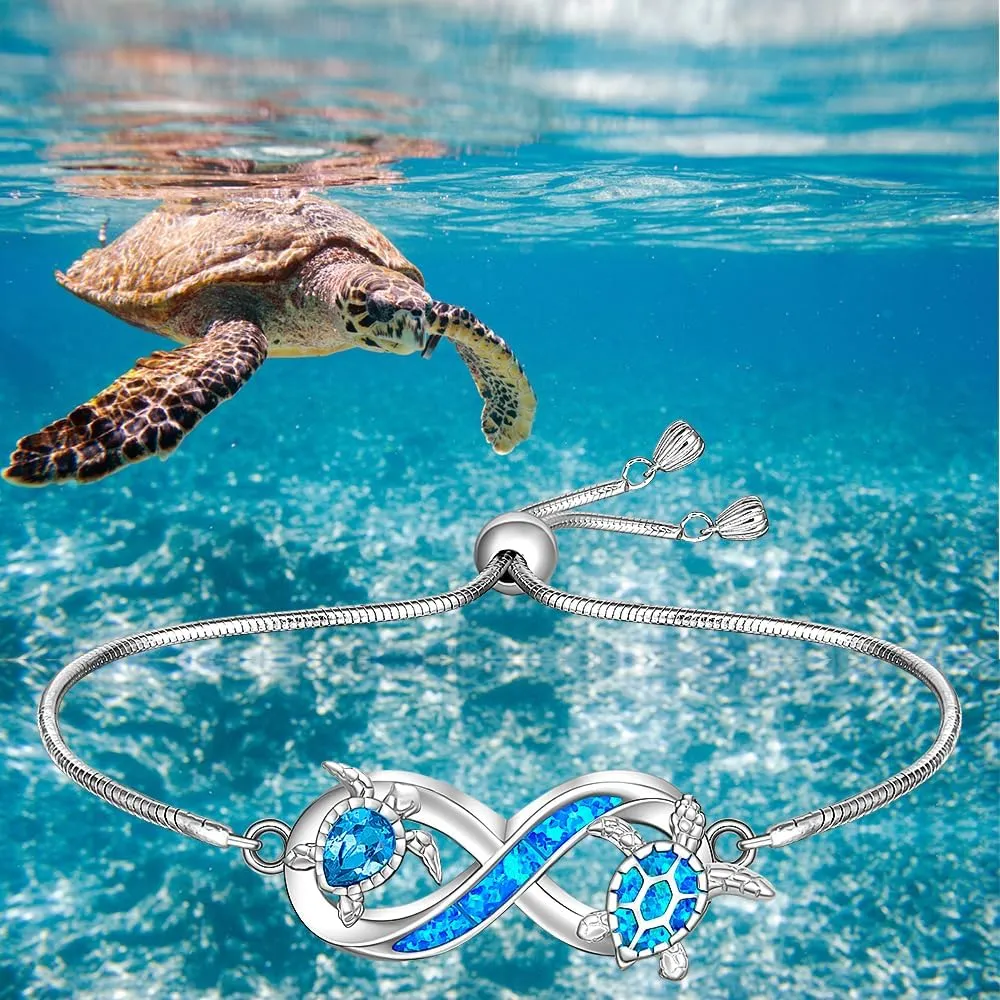 Chrsitmas ST Patricks Day Shamrock Hummingbird Sea Turtle Dolphin Black Cat Dog Paw Print Elephant Cardinal Bracelet for Women Sterling Silver Cute Animal Celtic Knot Adjustable Jewelry Gifts