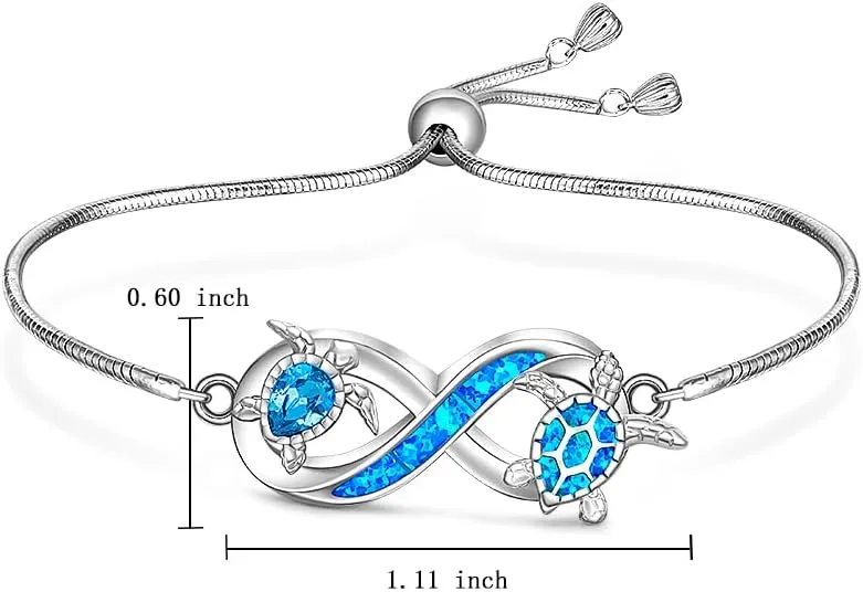 Chrsitmas ST Patricks Day Shamrock Hummingbird Sea Turtle Dolphin Black Cat Dog Paw Print Elephant Cardinal Bracelet for Women Sterling Silver Cute Animal Celtic Knot Adjustable Jewelry Gifts