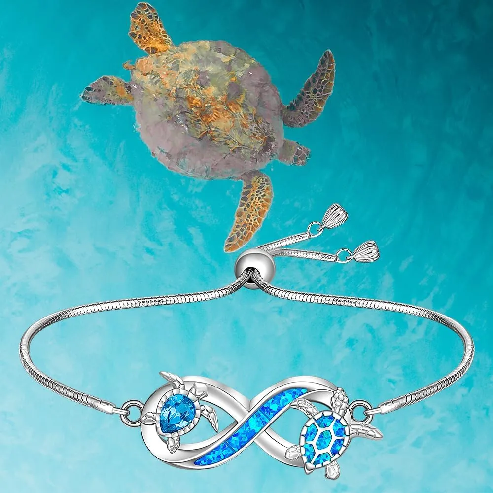 Chrsitmas ST Patricks Day Shamrock Hummingbird Sea Turtle Dolphin Black Cat Dog Paw Print Elephant Cardinal Bracelet for Women Sterling Silver Cute Animal Celtic Knot Adjustable Jewelry Gifts