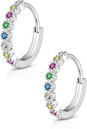 COCHARM 14K Real Gold Plated 925 Sterling Silver Cartilage Hoop 20g Huggie Hoop Earrings Helix Conch Tragus Piercing Jewelry Nose Rings Hoop for Women