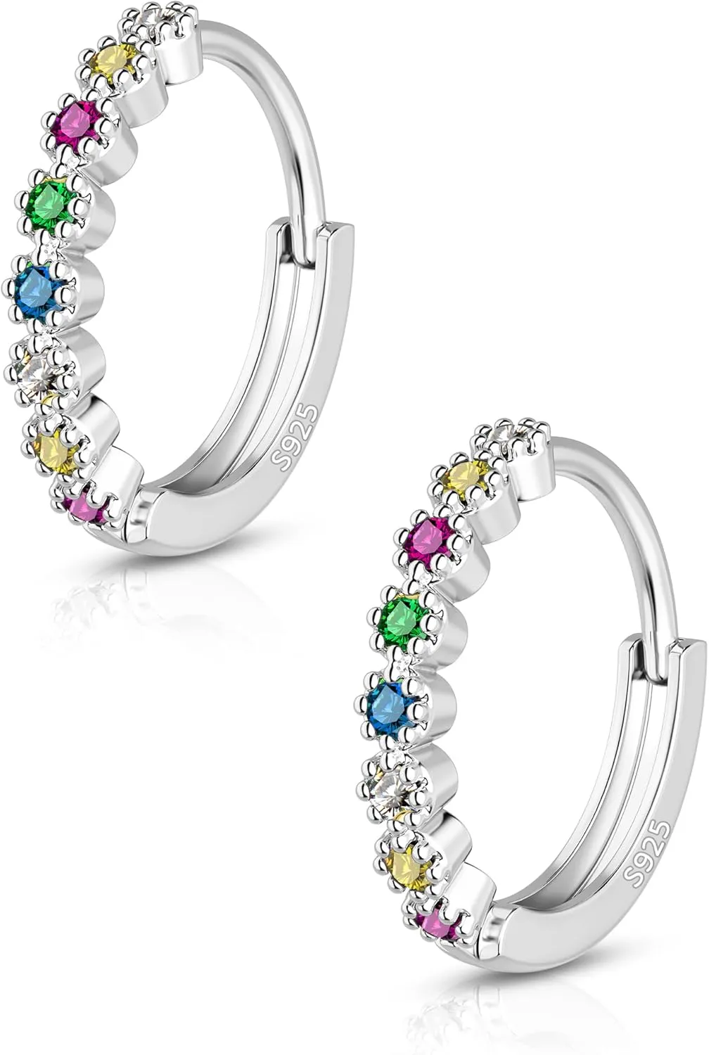 COCHARM 14K Real Gold Plated 925 Sterling Silver Cartilage Hoop 20g Huggie Hoop Earrings Helix Conch Tragus Piercing Jewelry Nose Rings Hoop for Women