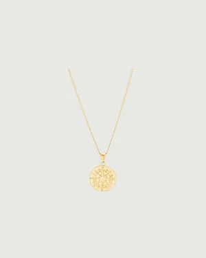 Compass Pendant Necklace | Gold