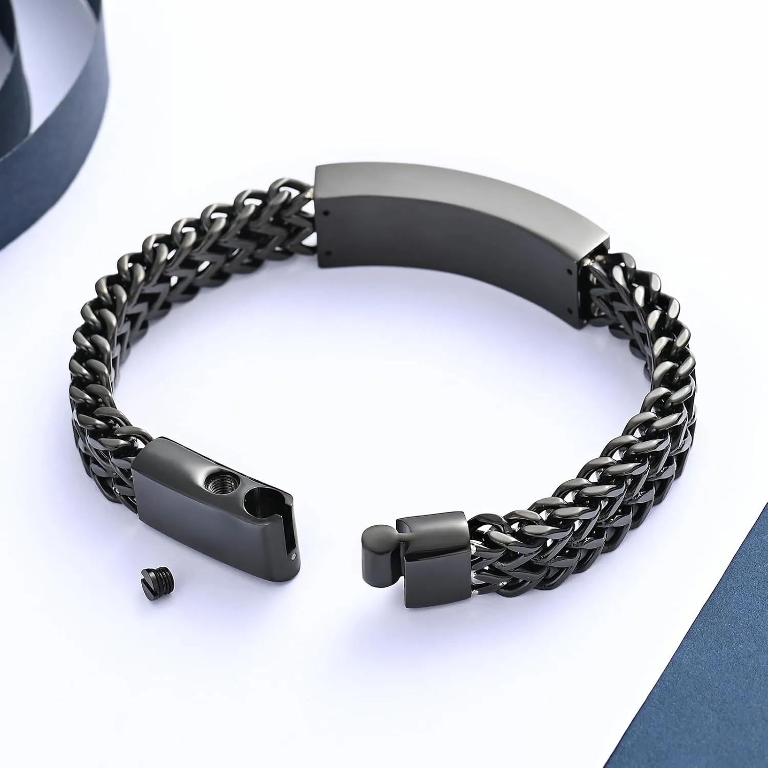 constantlife Cremation Bracelet for Ashes for Men - Stainless Steel Cuban Link Urn Bracelet Keepsake Ash Holder Cremation Memorial Jewelry