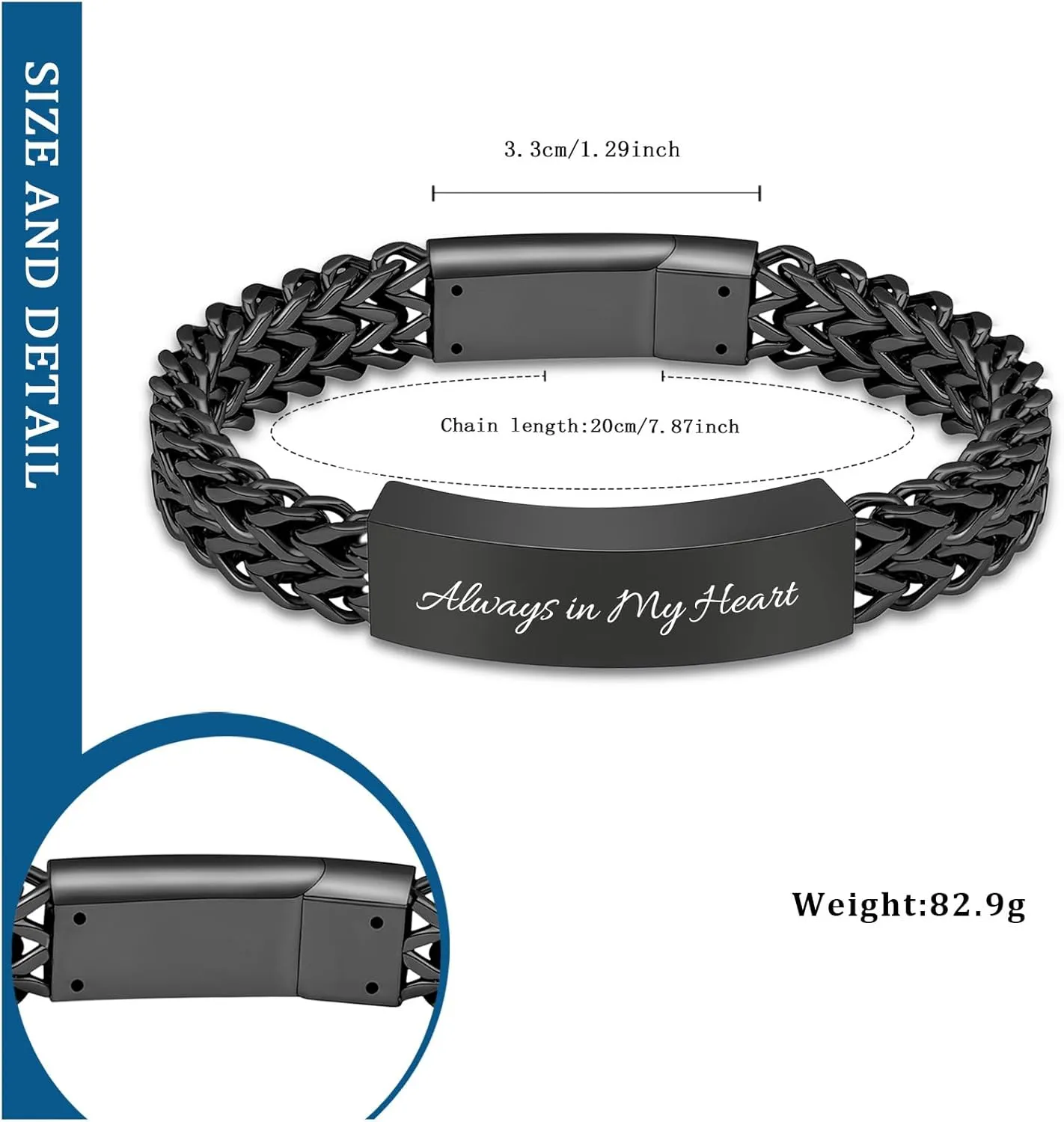 constantlife Cremation Bracelet for Ashes for Men - Stainless Steel Cuban Link Urn Bracelet Keepsake Ash Holder Cremation Memorial Jewelry
