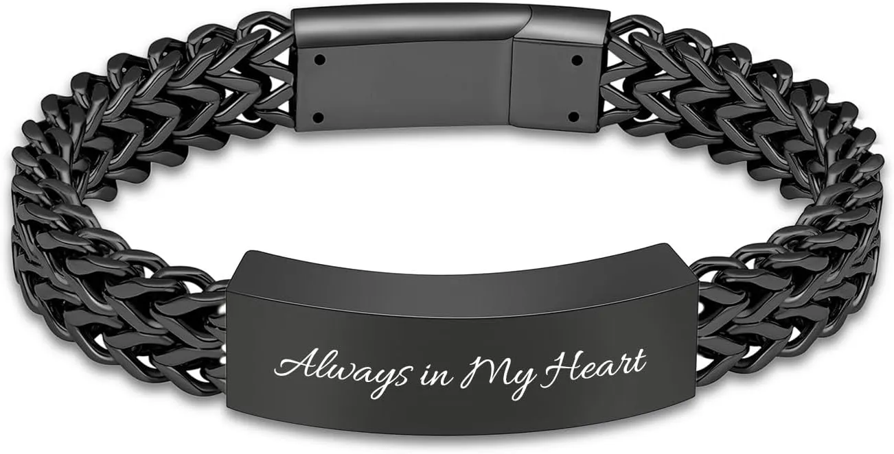constantlife Cremation Bracelet for Ashes for Men - Stainless Steel Cuban Link Urn Bracelet Keepsake Ash Holder Cremation Memorial Jewelry