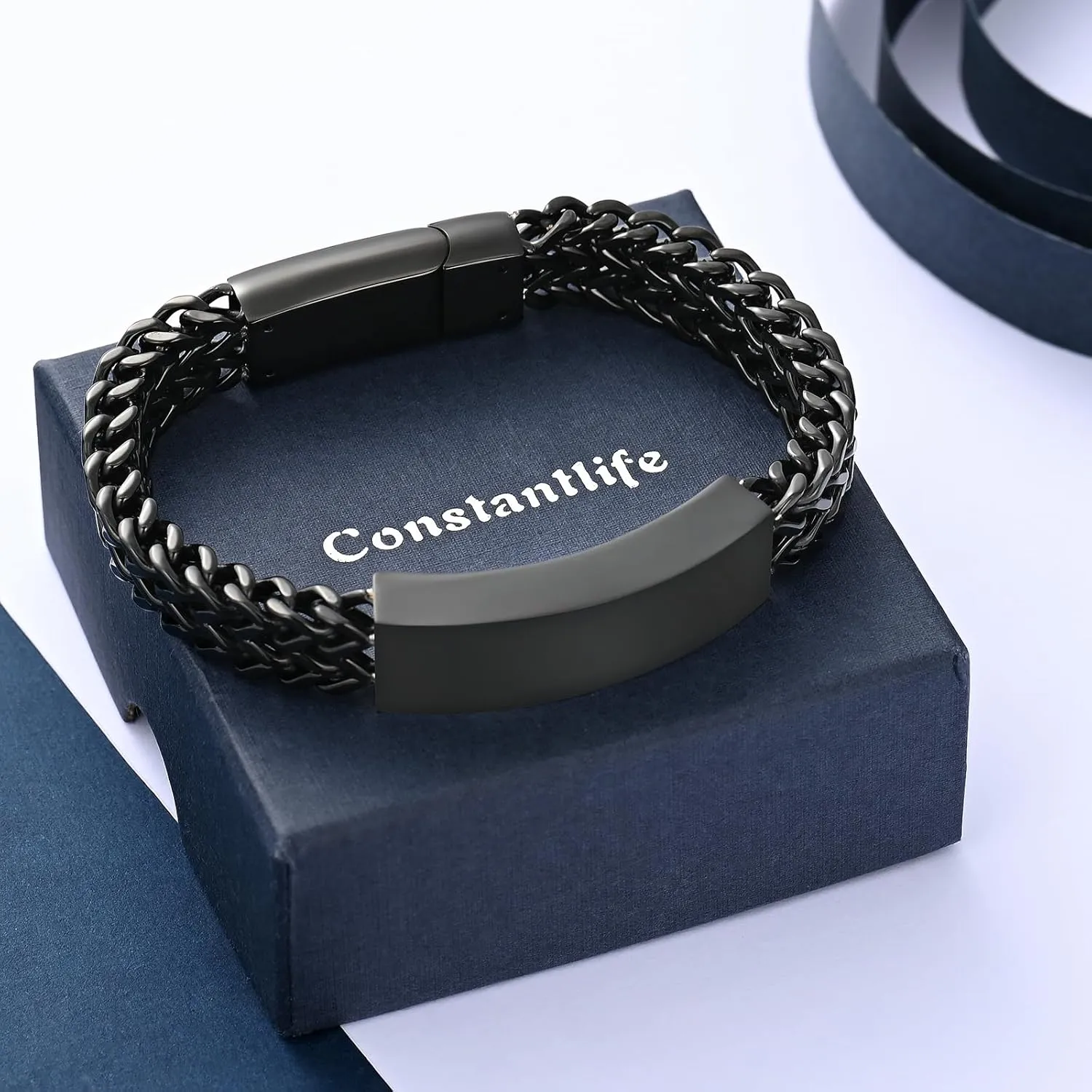 constantlife Cremation Bracelet for Ashes for Men - Stainless Steel Cuban Link Urn Bracelet Keepsake Ash Holder Cremation Memorial Jewelry
