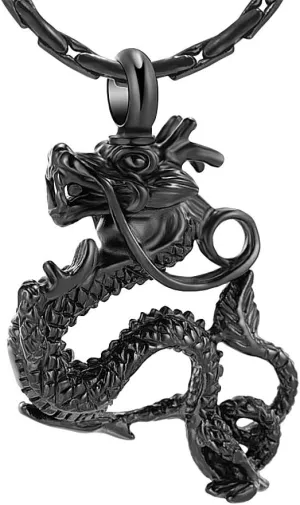 constantlife Cremation Jewelry for Ashes Stainless Steel Dragon Urn Necklace Keepsake Human Pet Ashes Holder Memorial Pendant for Women Men