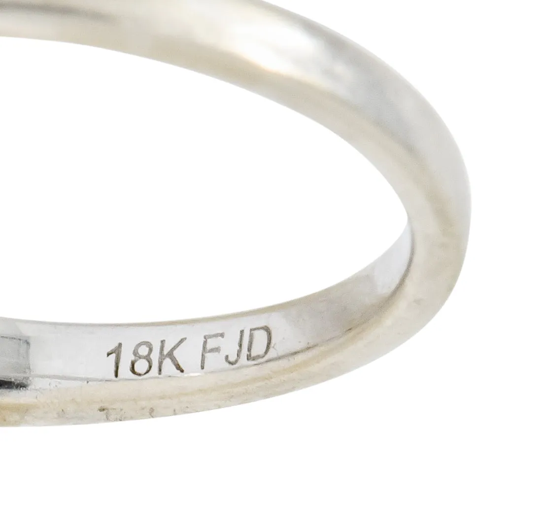 Contemporary 0.33 CTW Diamond 18 Karat White Gold Anniversary Band Ring