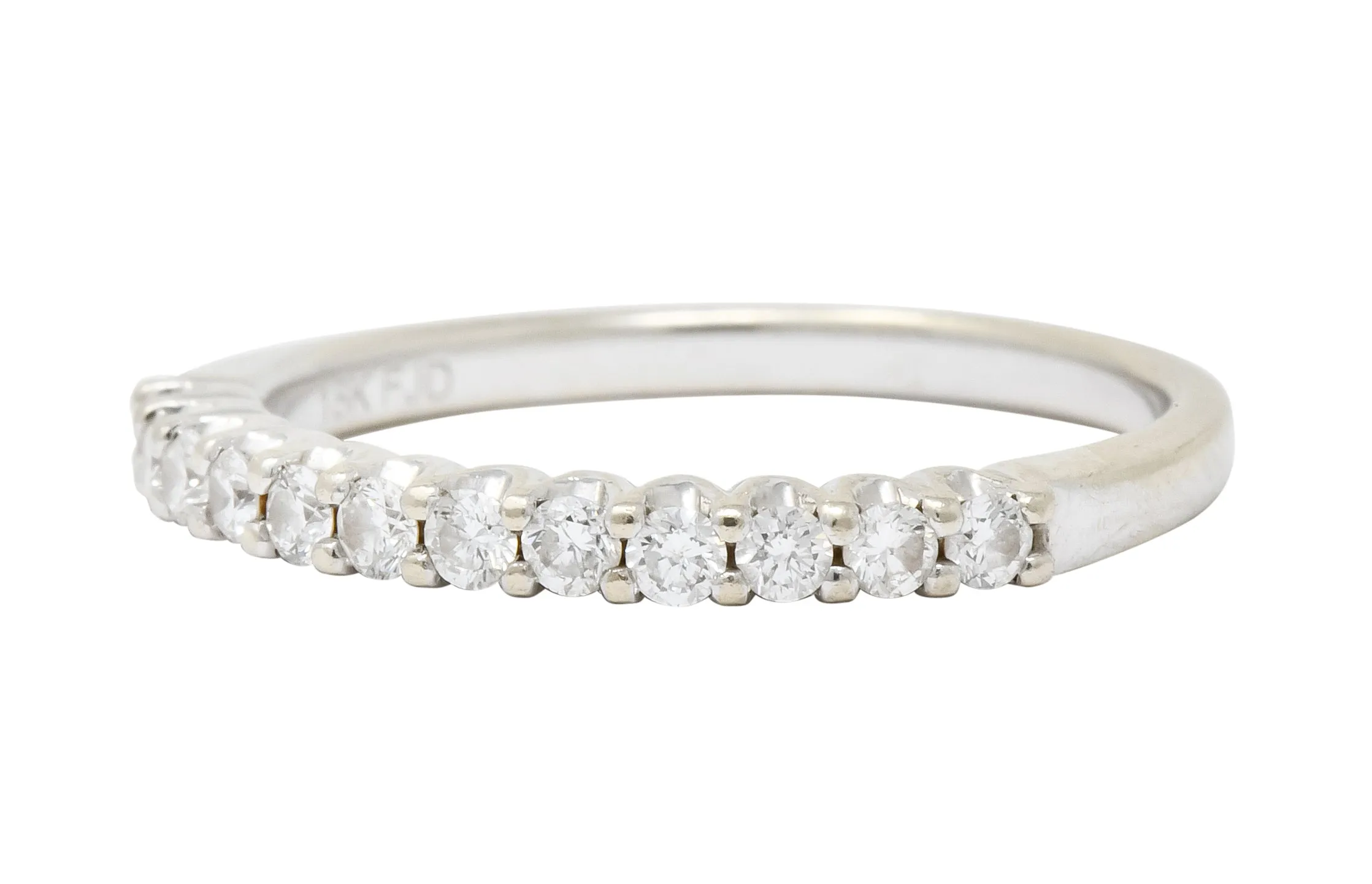 Contemporary 0.33 CTW Diamond 18 Karat White Gold Anniversary Band Ring