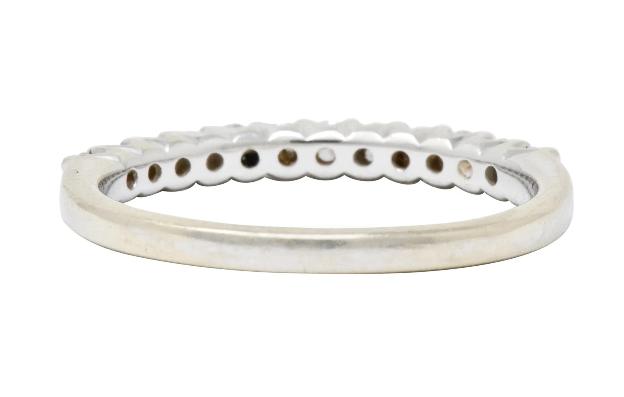 Contemporary 0.33 CTW Diamond 18 Karat White Gold Anniversary Band Ring