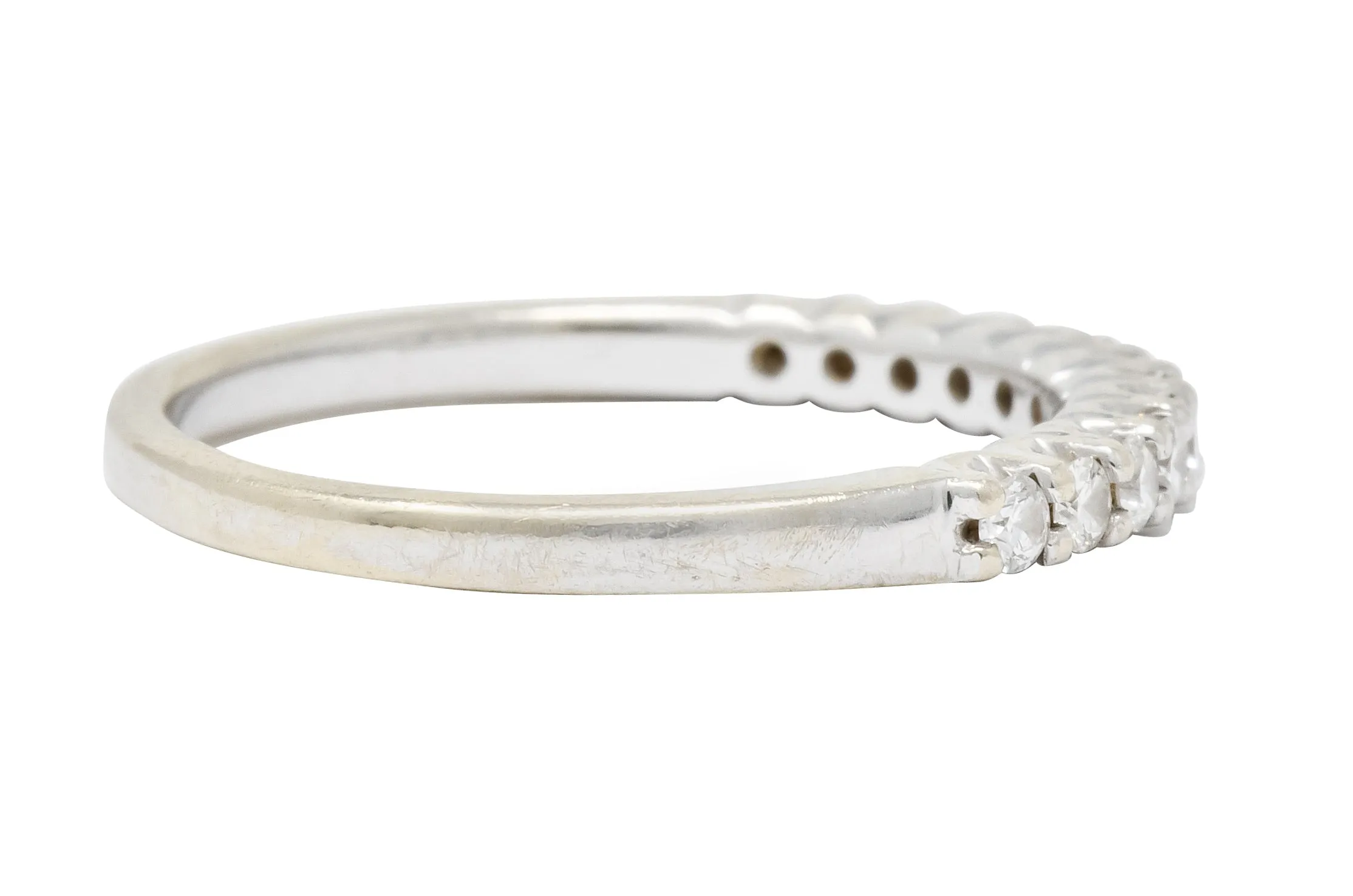 Contemporary 0.33 CTW Diamond 18 Karat White Gold Anniversary Band Ring