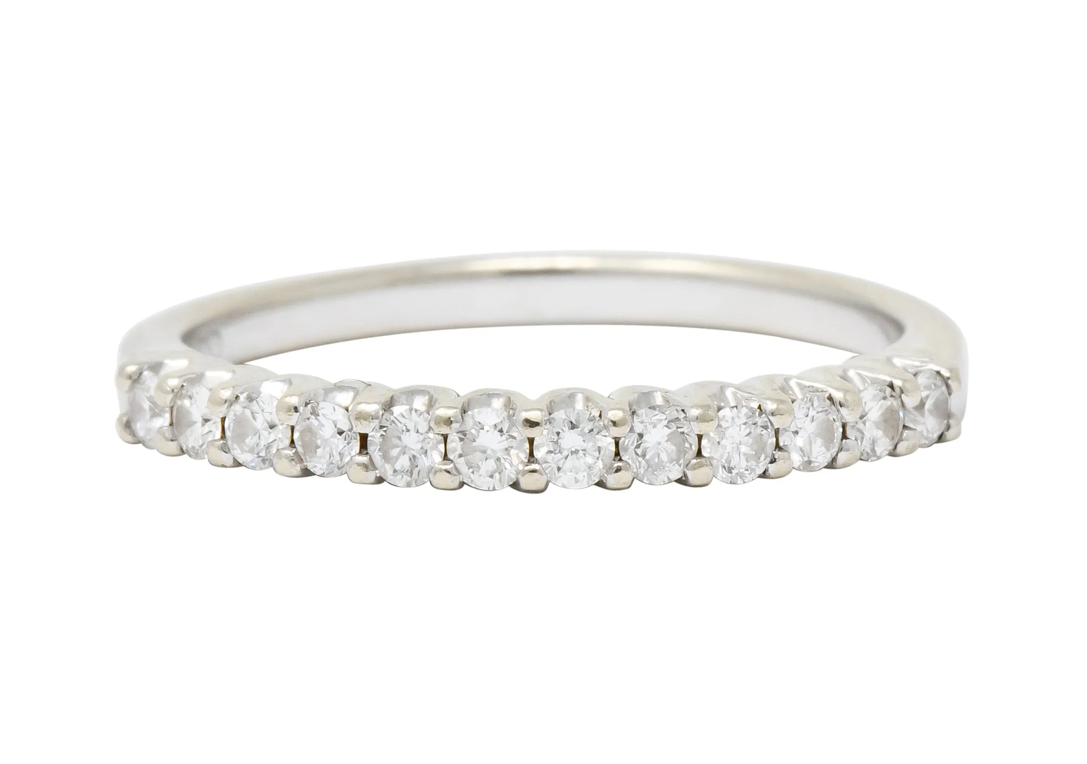 Contemporary 0.33 CTW Diamond 18 Karat White Gold Anniversary Band Ring