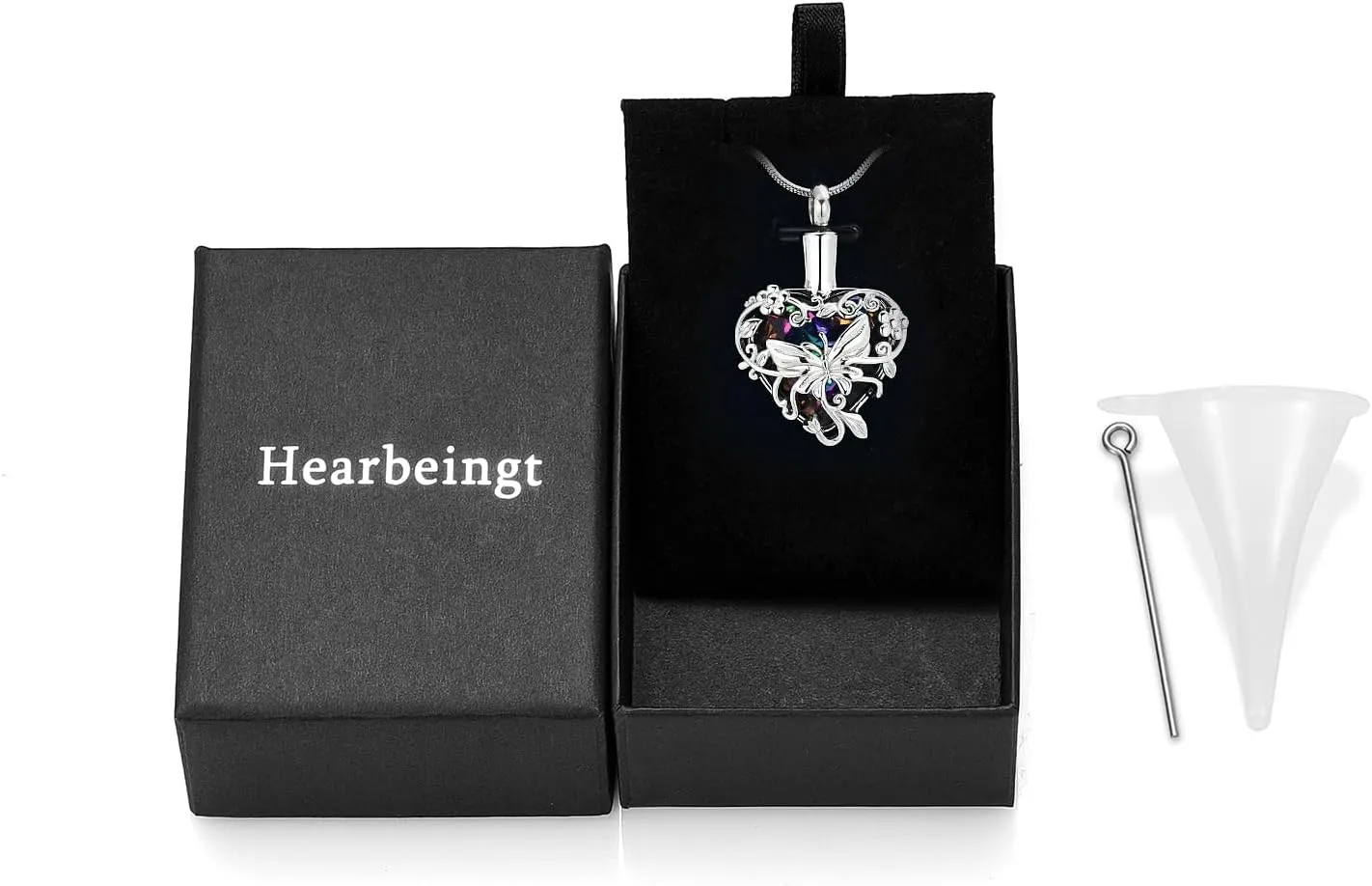 Cremation Jewelry Butterfly Heart Urn Necklaces for Ashes for Women Men Cremation Ash Pendant Loved One Memorial Keepsake Jewelry