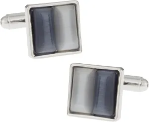 Cuff-Daddy Elegant Two-tone Gray & Silver Cufflinks with Presentation Box