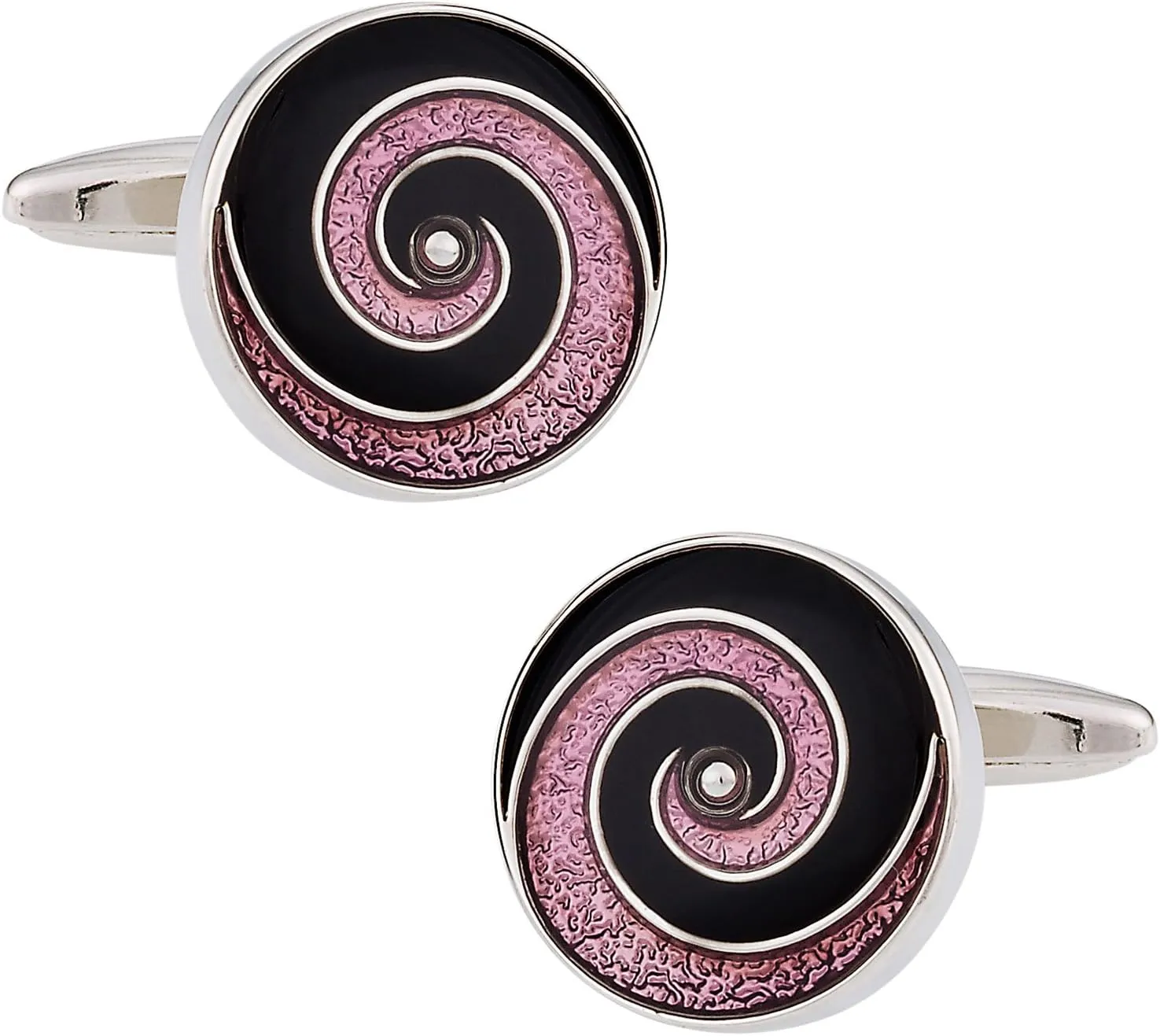 Cuff-Daddy Unique Purple & Black Swirl Enamel Cufflinks with Presentation Box
