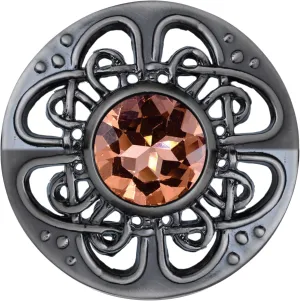 Culloden Plaid Brooch - Elegant Pewter Silver Antique Finish Celtic Kilt Pin, Various Gemstone Colors, 3-Inch Diameter