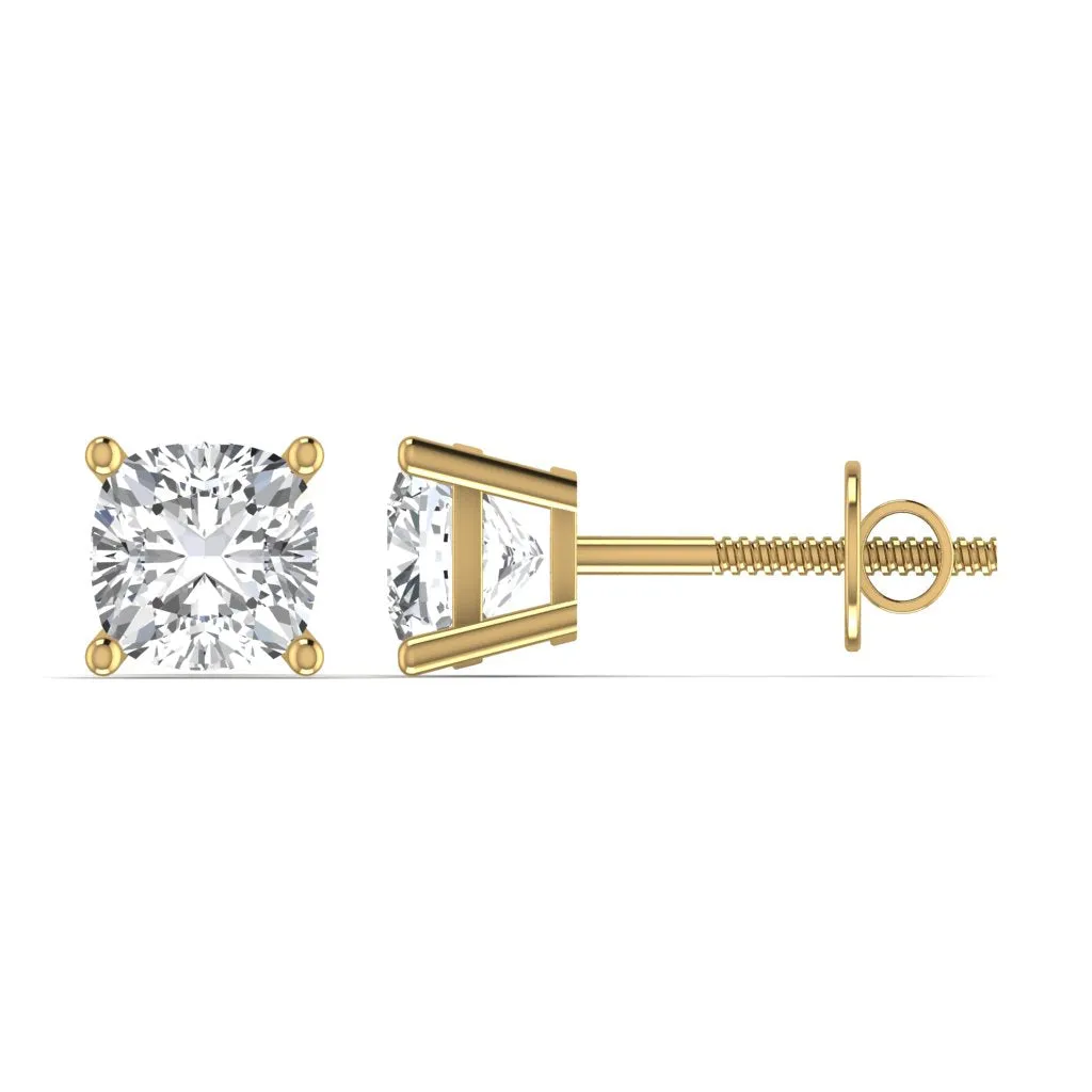 Cushion Silver Stud Earring