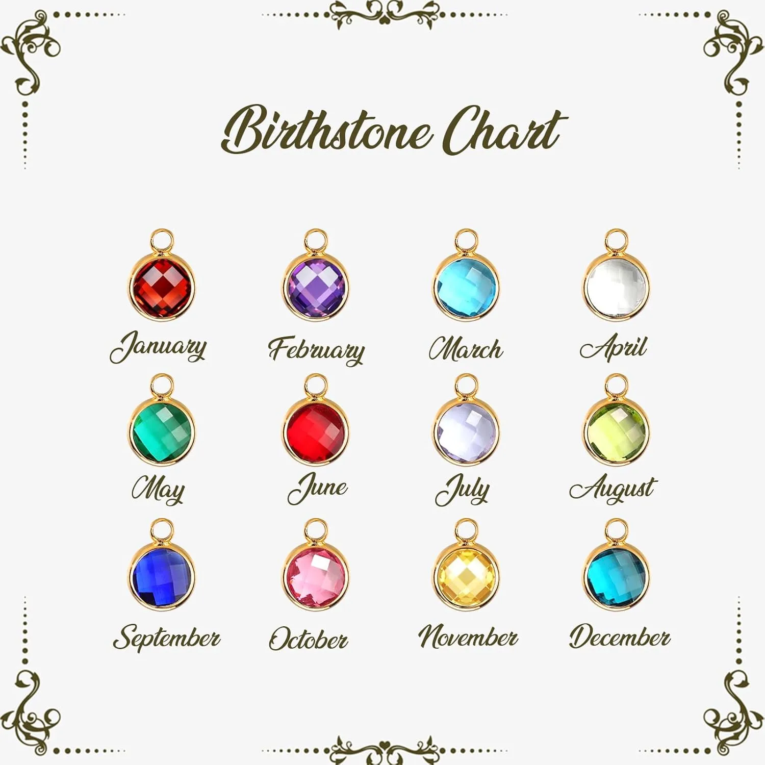Custom Birthstone Name Necklace for Women Nameplate Customized Jewelry Gold Plated Personalized Birthstone Pendant Necklaces Birthday Gift