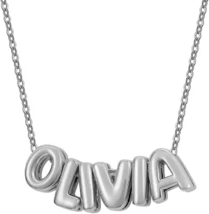 Custom Bubble Name Necklaces for Women Personalized Bubble Letter Necklace Balloon Letter Name Necklace Customized Bubble Initial Necklace Jewelry Gift for Mom Wife