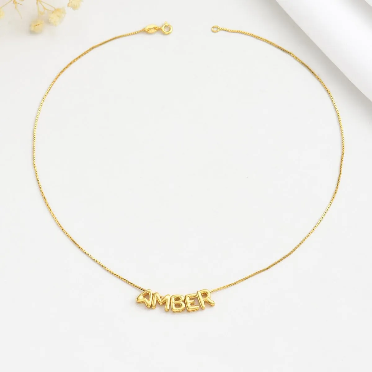 Custom Bubble Name Necklaces for Women Personalized Bubble Letter Necklace Balloon Letter Name Necklace Customized Bubble Initial Necklace Jewelry Gift for Mom Wife