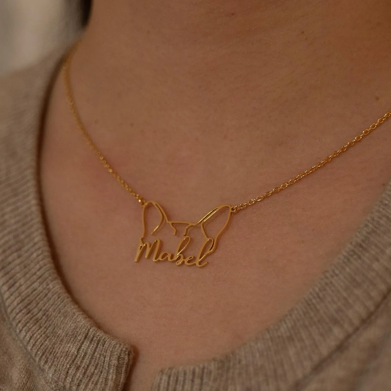 Custom Dog Name Necklace Pet Jewelry Pendant Mother'S Day Gift From Daughter Personalized Dog Necklace For Women Jewelry Gift For Dog Lovers Birthday Gift For Her Wife Girlfriend Christmas Gift