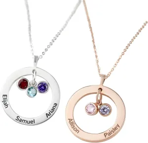 Custom Grandma Gifts from Grandkids, Nana Birthstone Necklace Personalized, Grandmother Necklaces with Birthstones, Custom Mom Necklace with Kids Names, Mother's Day Jewelry Gifts