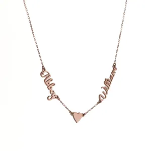 Custom Made 14k Solid Gold Name Necklace, Personalized Pendant with Adjustable Chain, Ideal Mother's Day Gift