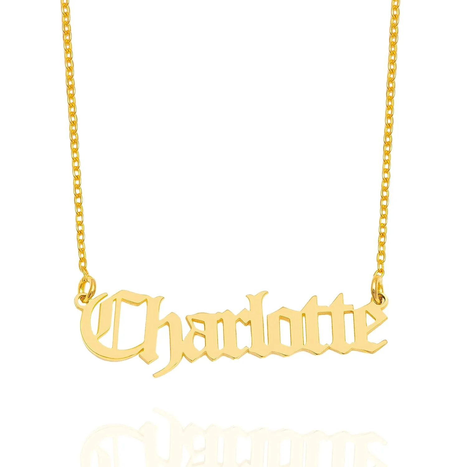 Custom Name Necklace Personalized for Women, 925 Sterling Silver, 14K Gold Dainty Nameplate Pendant Jewelry Christmas Gift for Her Personalized Name Necklace