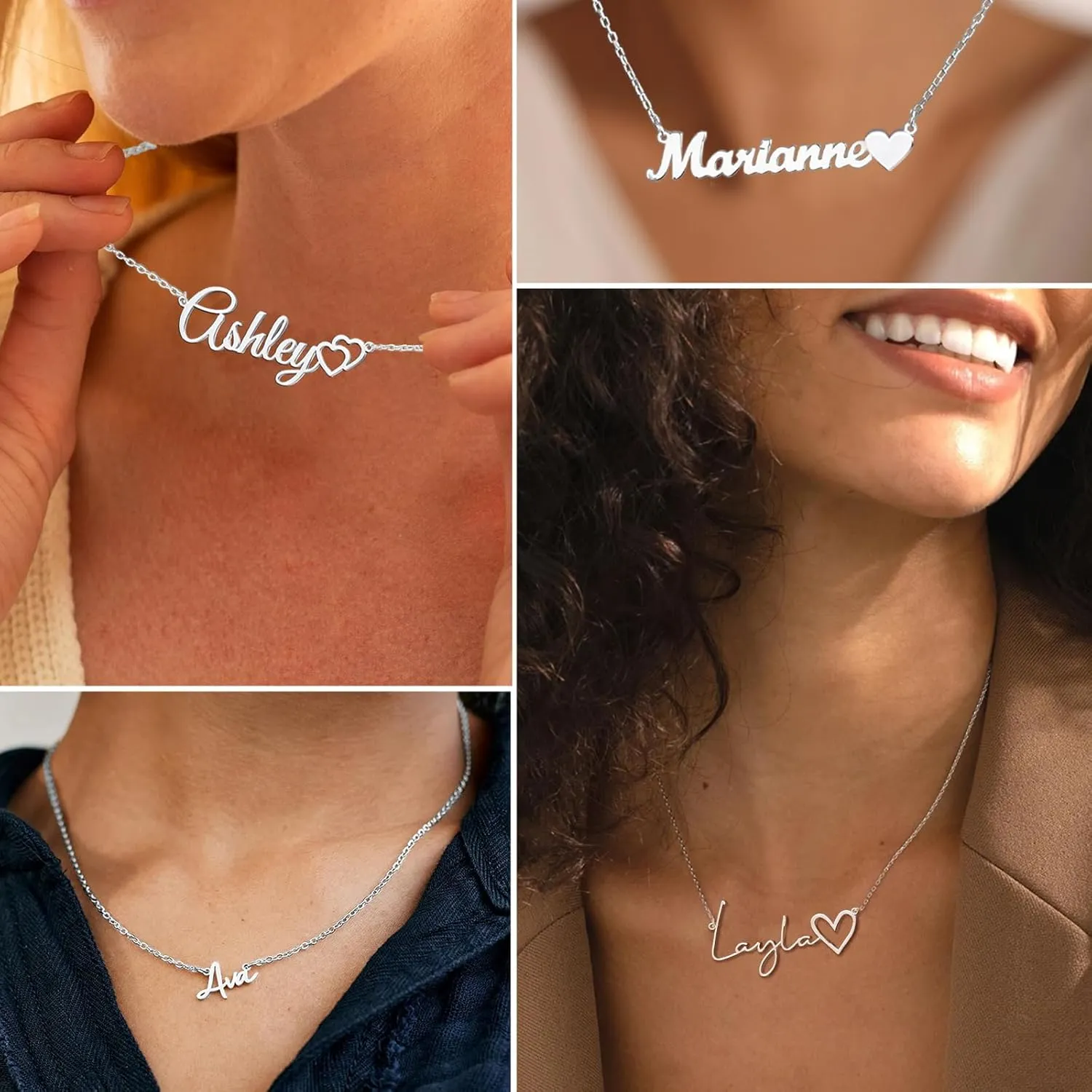 Custom Name Necklace Personalized Gifts for Women 18K Gold Plated Customized Necklaces with Name Birthday Nameplate Gifts for Her