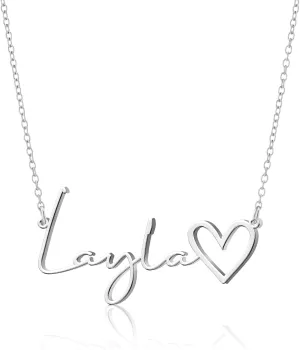 Custom Name Necklace Personalized Gifts for Women 18K Gold Plated Customized Necklaces with Name Birthday Nameplate Gifts for Her