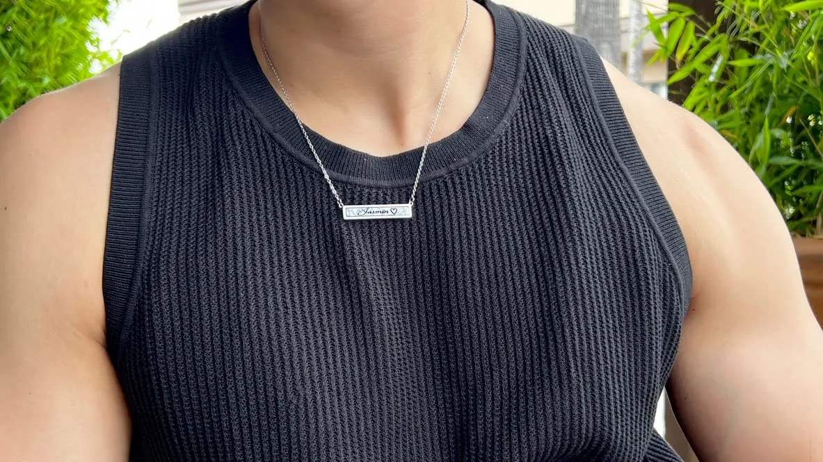 Custom Natural White Marble Stone Pendant Necklace Unique Name Necklace Silver