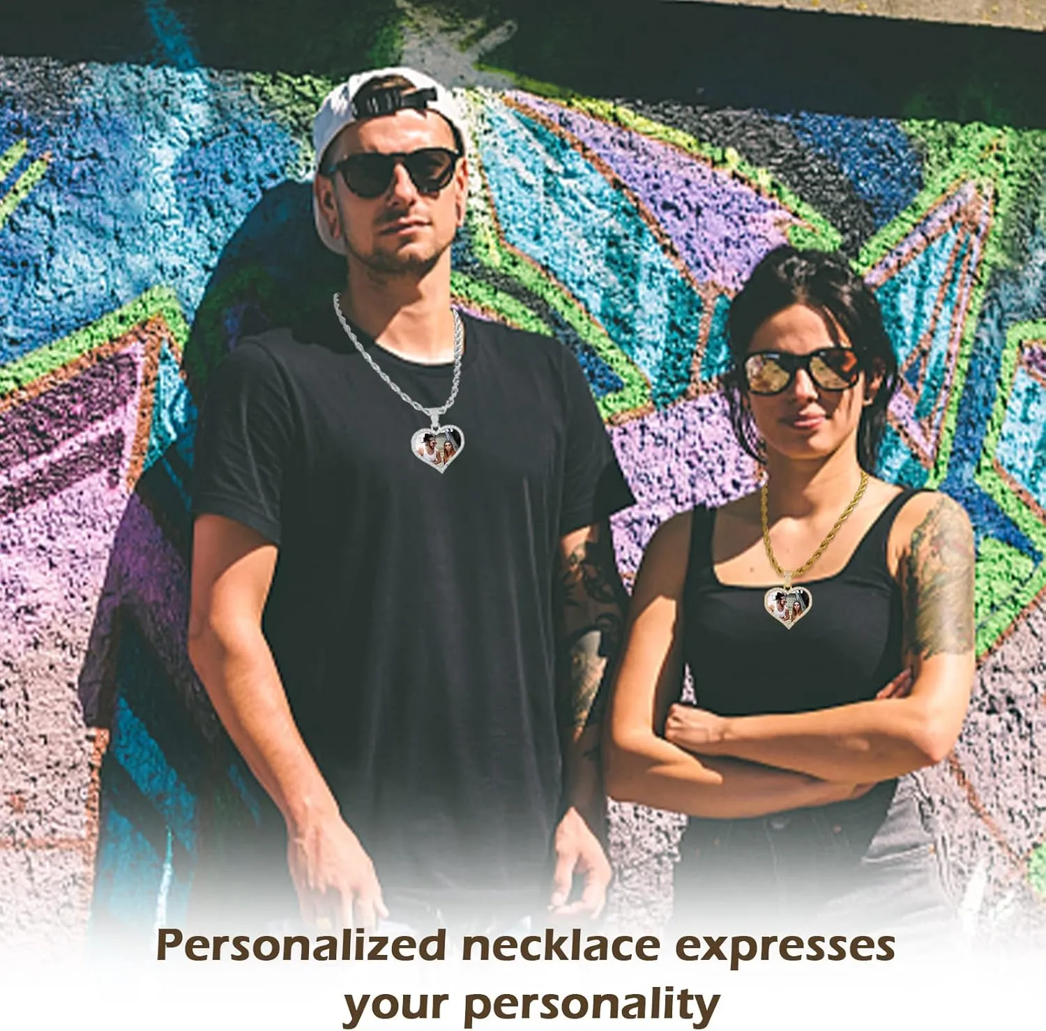 Custom Picture Necklace Personalized - Customized Photo Pendant Necklaces, Hip Hop Chain with Pictures Personalized Gift for Dad Men Women