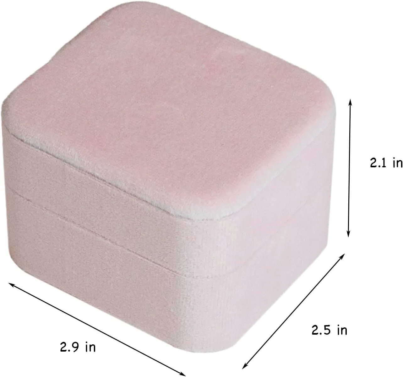 Customizable Velvet Ring Box, Travel Jewelry Case, Organizer for Women & Girls (Light Pink, Ring Box)