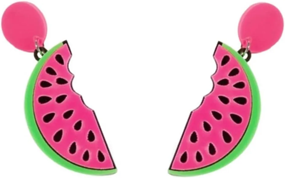 Cute Acrylic Fruit Dangle Earrings Apple Lemon Strawberry Drop Earrings Vivid Pineapple Lovely Earrings For Women Christams Birthday Gift