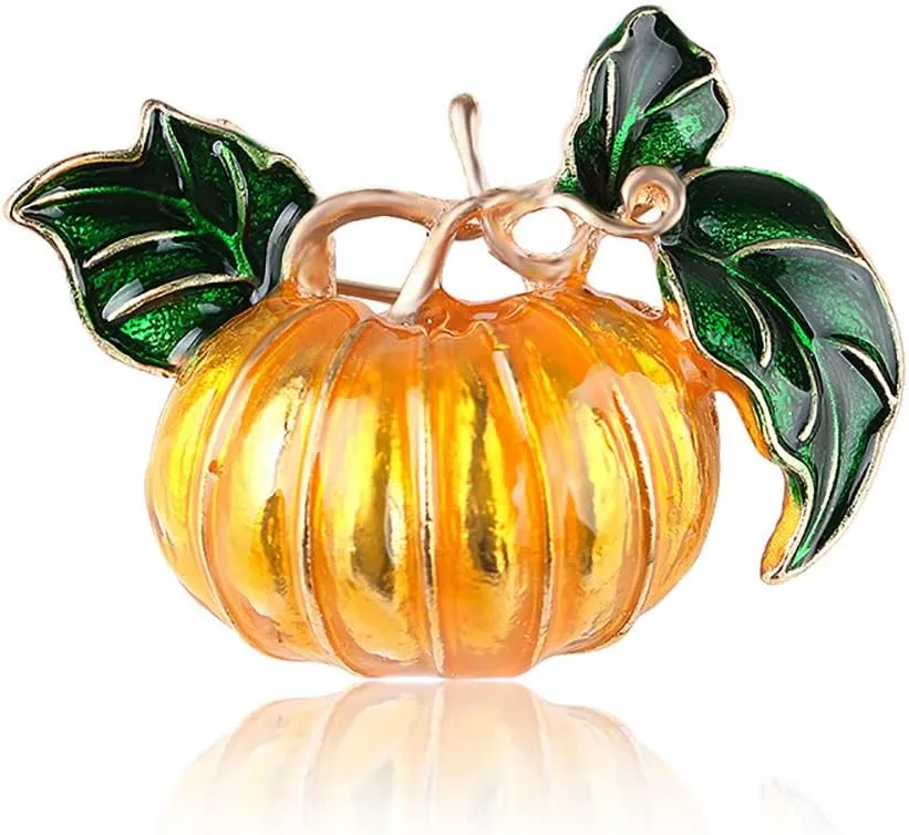 Cute Pumpkin Enamel Brooch Pin for Women Girls Laple Sweater Scarves Dress Suit Coat Backpacks Brooches Pins Halloween Accessories Jewelry Gifts Thankgiving Autumn